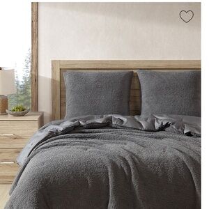 Sunday Citizen fuzzy Set (2) Grey square pillow shams covers